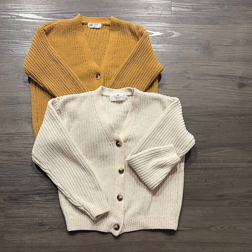 H&M Cream and Tan Chunky Knit Sweaters